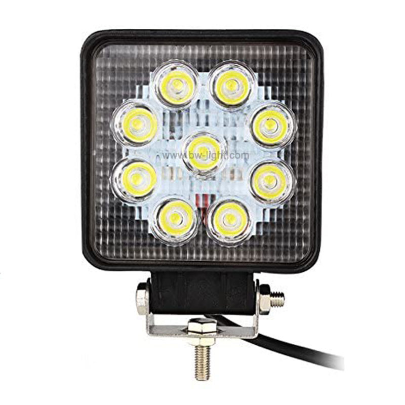 Luz de trabajo LED impermeable de 27 vatios cuadrados para camión