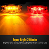Mini luces de señalización de guardabarros laterales LED de identificación roja