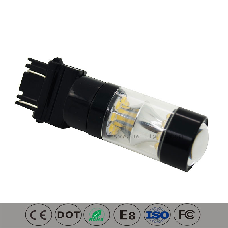 Lámpara de automóvil LED de bombilla de respaldo amarillo de aluminio 