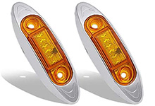 Luces de marcador laterales LED de lente transparente ovalada ámbar