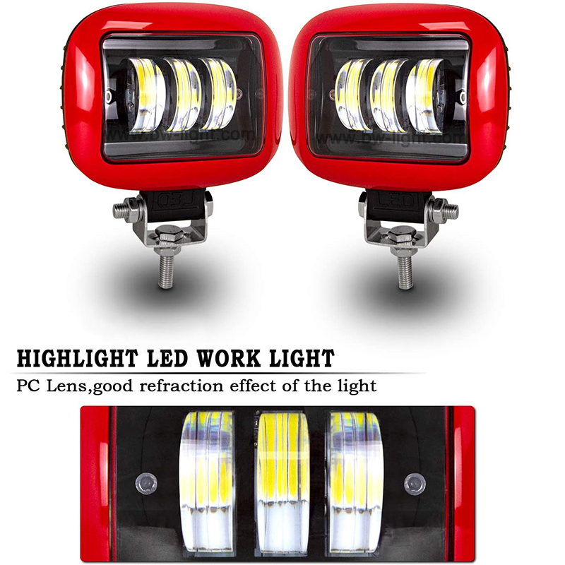 Barra de luces de trabajo LED roja con chip Cree de 30W para ATV